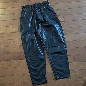 Zara Black Faux Leather Trousers